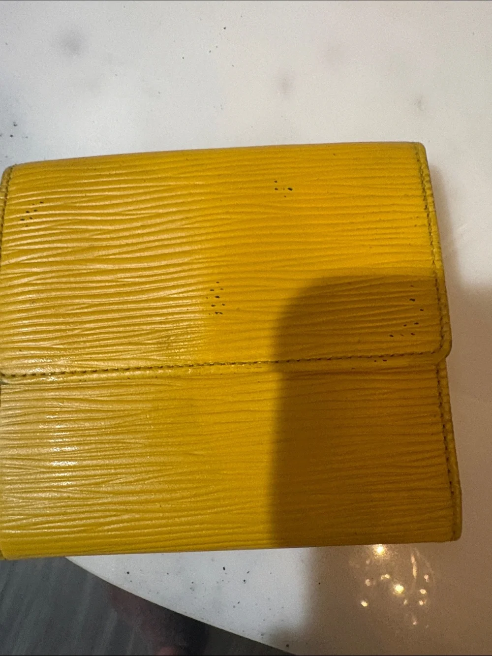 Louis Vuitton Yellow Textured Epi Leather Wallet